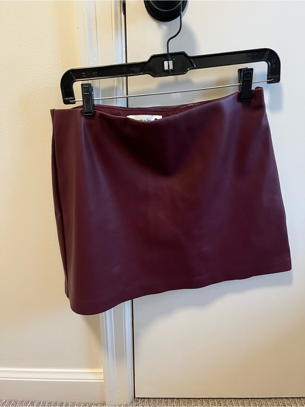 Abercrombie & Fitch Burgundy Faux Leather Mini Skirt